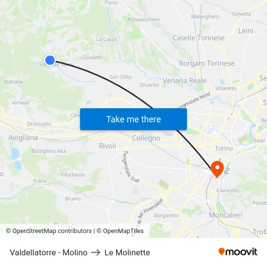 Valdellatorre - Molino to Le Molinette map