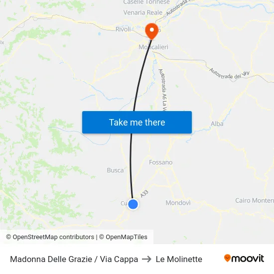 Madonna Delle Grazie / Via Cappa to Le Molinette map