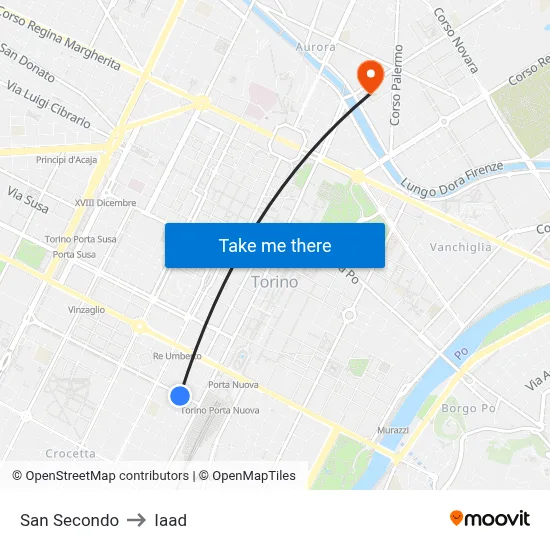 San Secondo to Iaad map