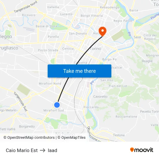 Caio Mario East to Iaad map