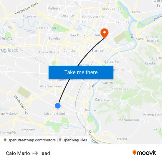 Caio Mario to Iaad map