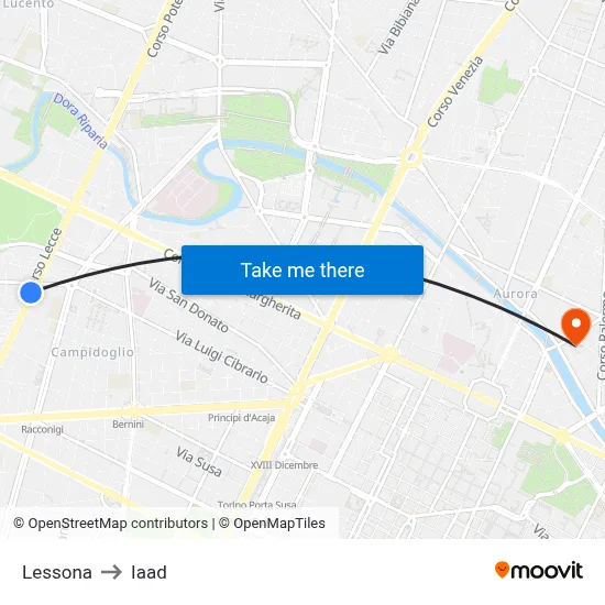 Lessona to Iaad map