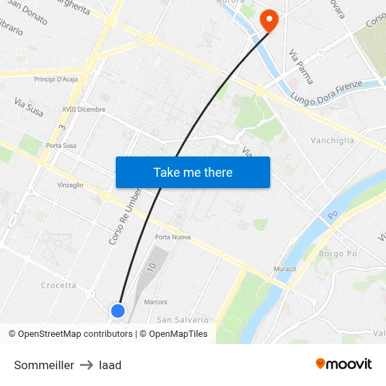 Sommeiller to Iaad map