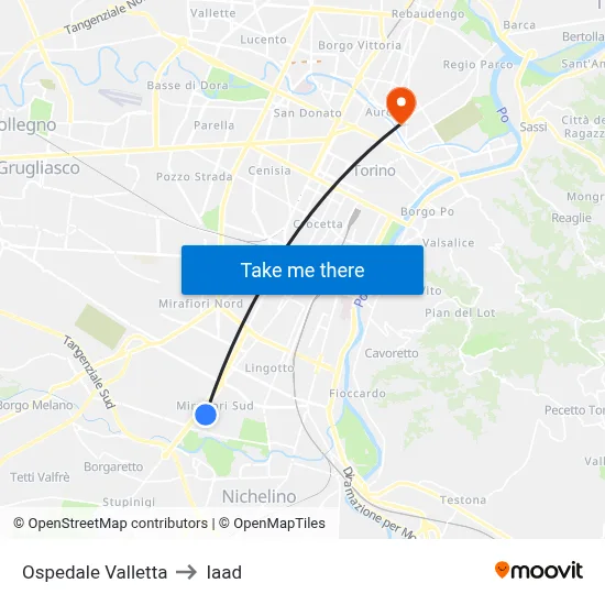 Valletta Hospital to Iaad map