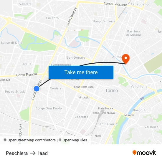 Peschiera to Iaad map