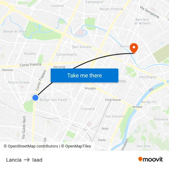 Lancia to Iaad map
