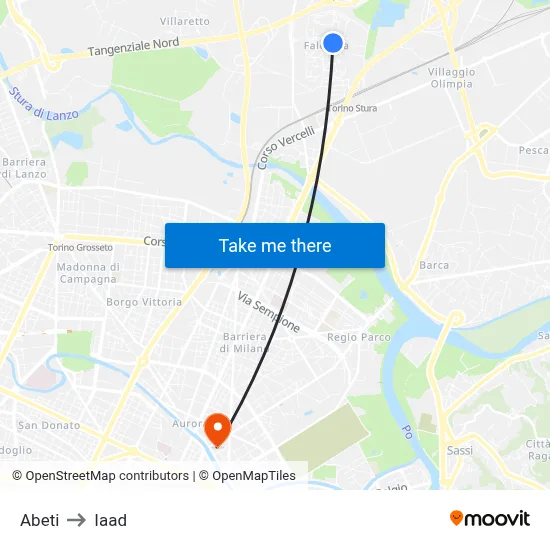 Abeti to Iaad map