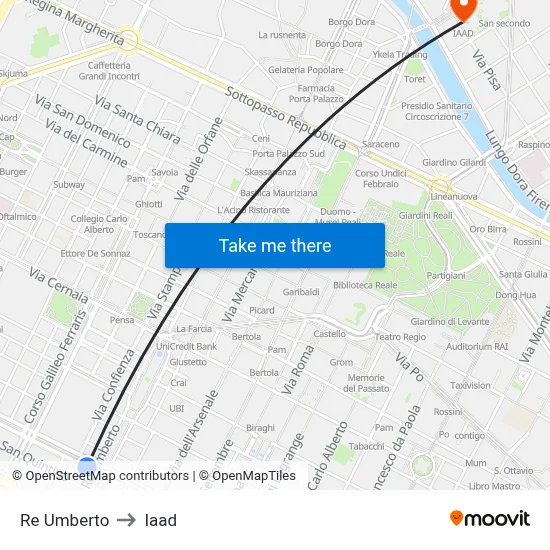 Re Umberto to Iaad map