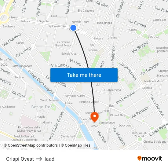 Crispi West to Iaad map