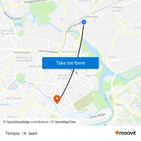 Tempia to Iaad map