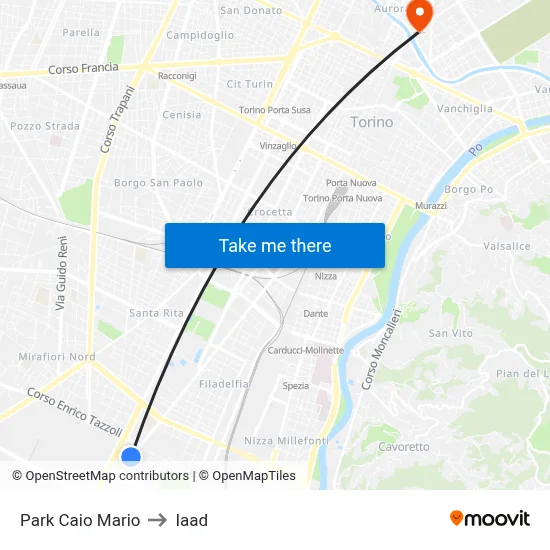 Caio Mario Park to Iaad map