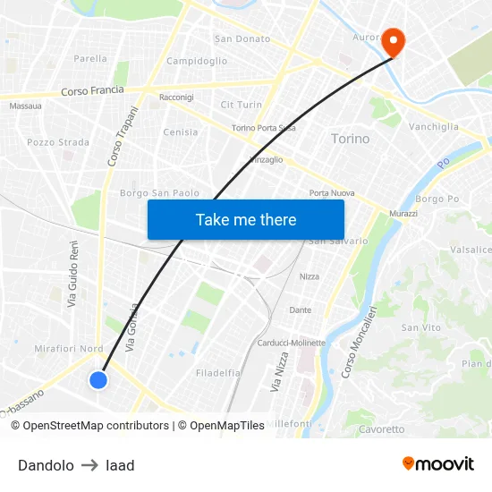 Dandolo to Iaad map