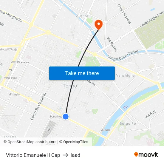 Vittorio Emanuele II Cap to Iaad map