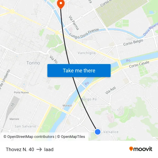 Thovez No. 40 to Iaad map