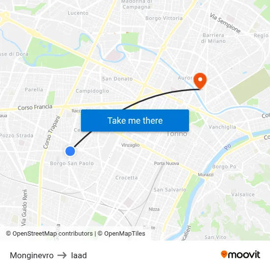 Montgenevre to Iaad map