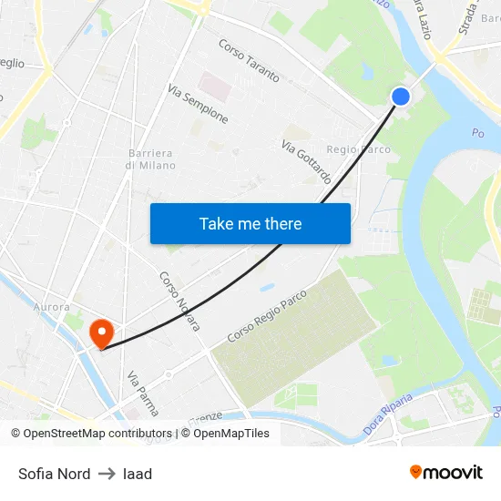 Sofia North to Iaad map