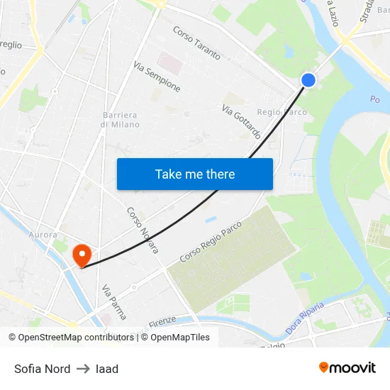 Sofia North to Iaad map