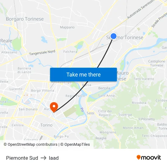 South Piedmont to Iaad map