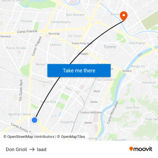 Don Grioli to Iaad map