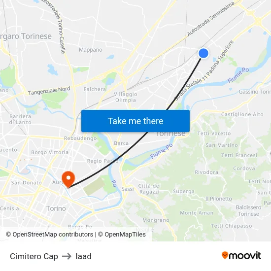 Cemetery Terminal to Iaad map