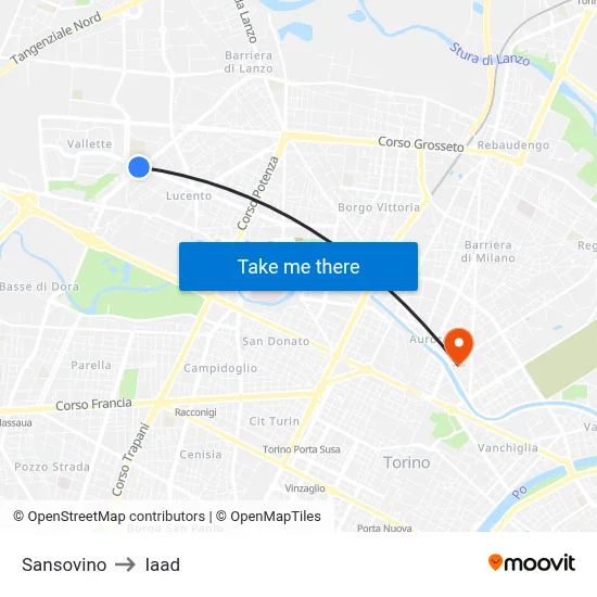 Sansovino to Iaad map