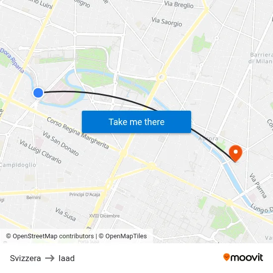 Switzerland to Iaad map