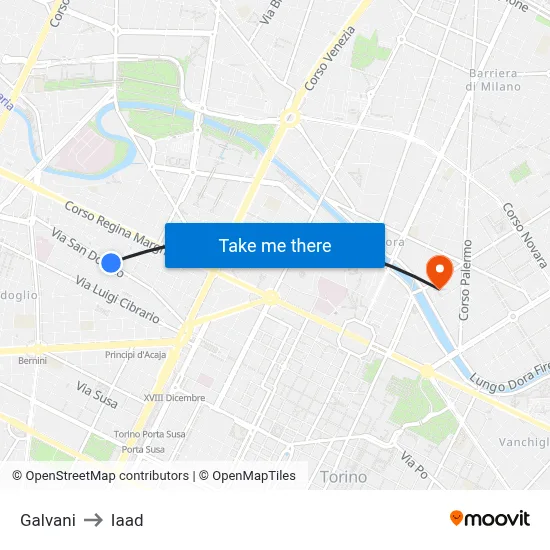 Galvani to Iaad map