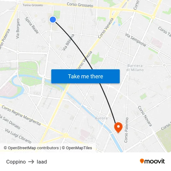 Coppino to Iaad map