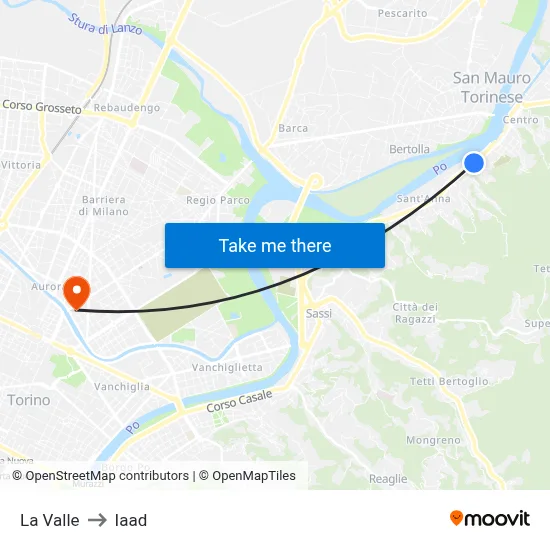La Valle to Iaad map