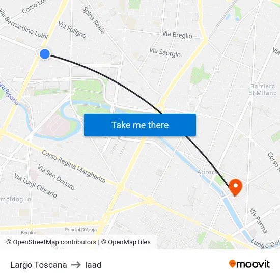 Tuscany Square to Iaad map
