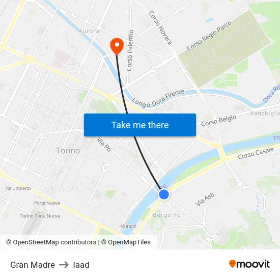 Gran Madre to Iaad map