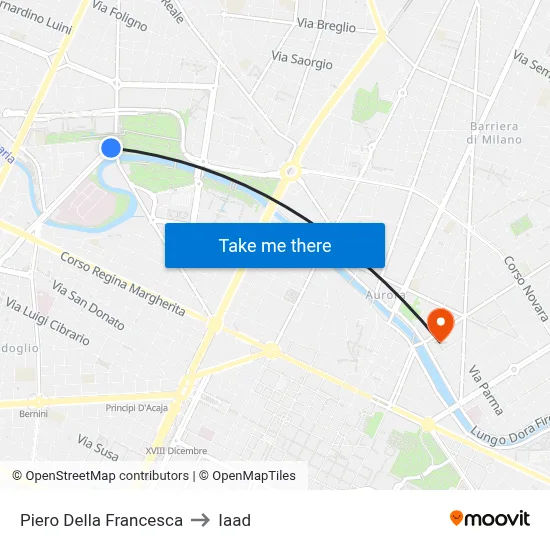 Piero Della Francesca to Iaad map