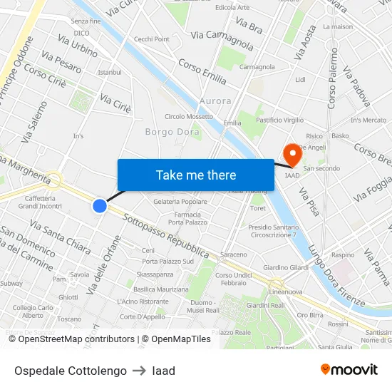 Cottolengo Hospital to Iaad map