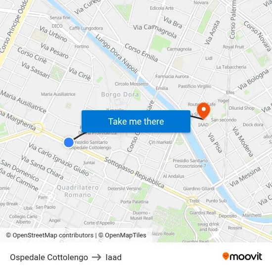 Cottolengo Hospital to Iaad map