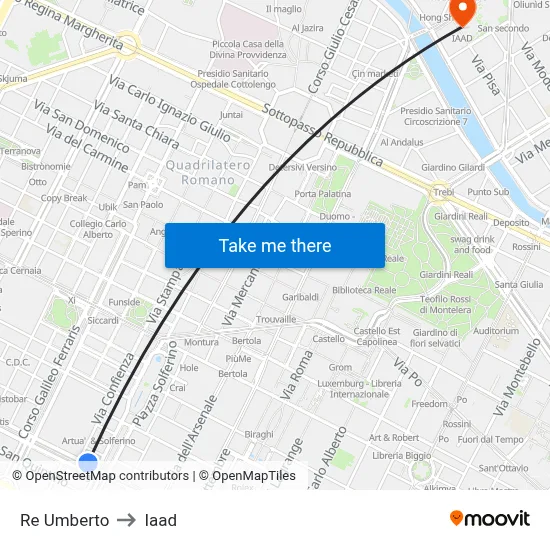 Re Umberto to Iaad map