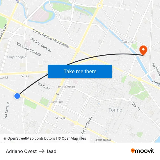 Adriano West to Iaad map