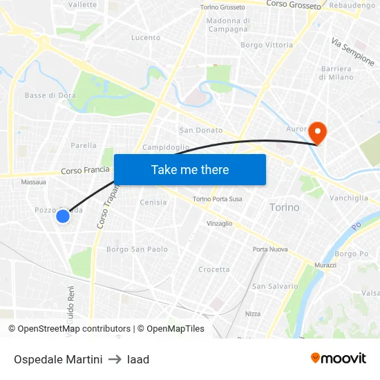 Martini Hospital to Iaad map