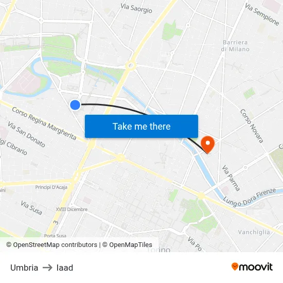 Umbria to Iaad map