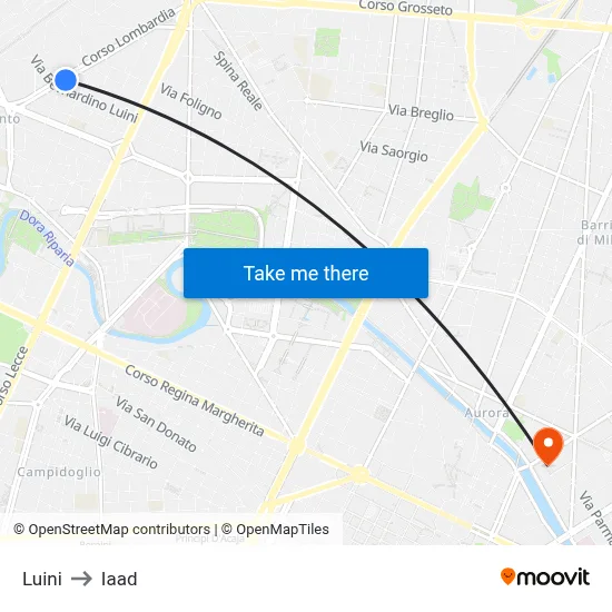 Luini to Iaad map