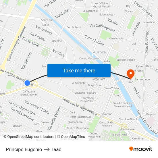 Principe Eugenio to Iaad map