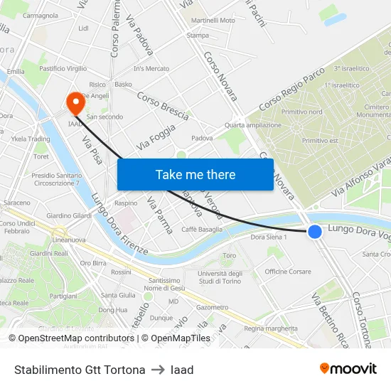 GTT Tortona Factory to Iaad map