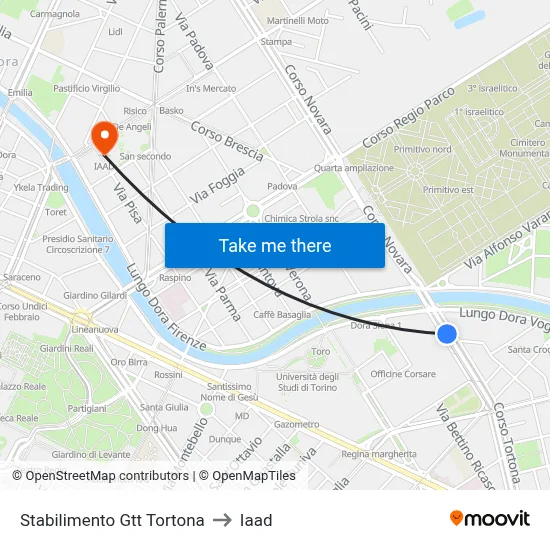 GTT Tortona Factory to Iaad map