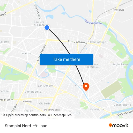 Stampini North to Iaad map
