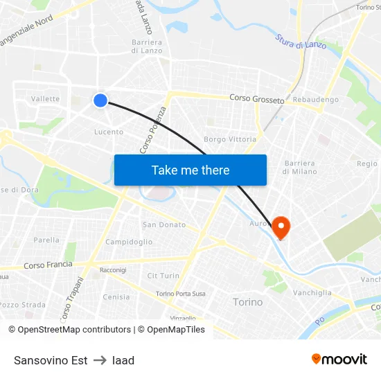 Sansovino East to Iaad map