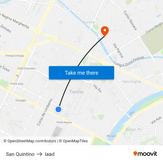 San Quintino to Iaad map