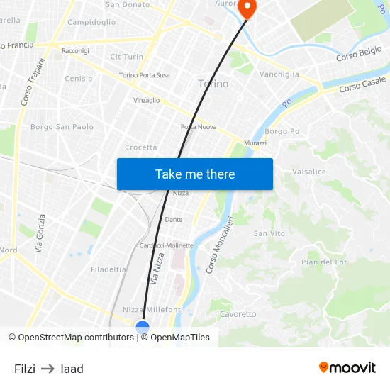 Filzi to Iaad map