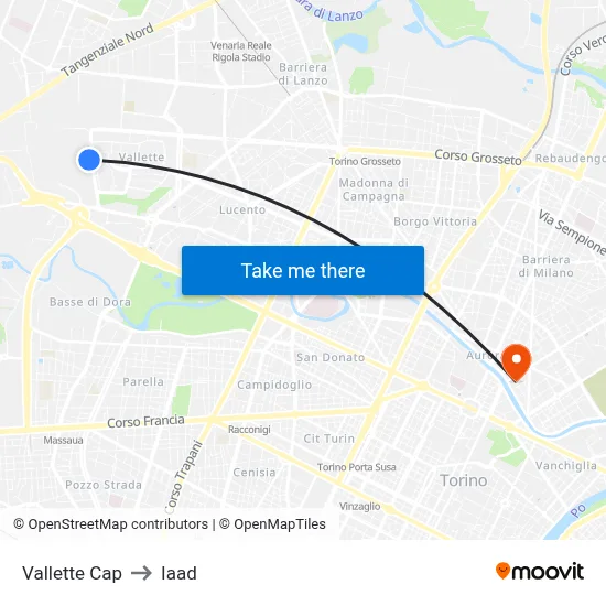 Vallette Terminal to Iaad map