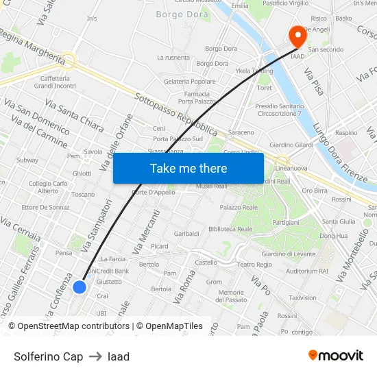 Solferino Terminal to Iaad map