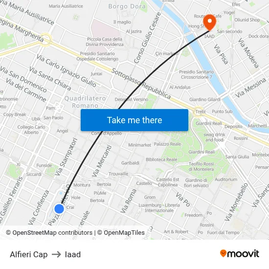 Alfieri Cap to Iaad map