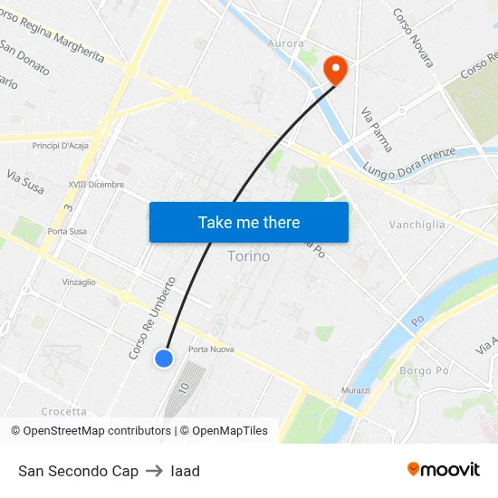 San Secondo Cap to Iaad map